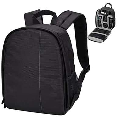 Lizbin Mochila para Cámara Bolsa para Cámara Profesional para Cámara DSLR/SLR sin espejo, Estuche para Mochila Fotográfica para Fotógrafos de Mujeres y Hombres, Compatible con Lentes Digitales(Gris)