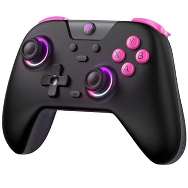 EasySMX X05 Mando PC Inalambrico con RGB Luz- Hall Joystick- Hall Trigger- 750 mAh Batería Recargable- Vibración- Turbo para PC/Switch/Móvil- Compatible con Black Myth: Wukong- Negro
