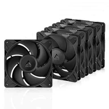 ARCTIC P14 Pro PST (5 Piezas) - Potente Ventilador de Caja PC Premium, Case Fan PWM 140 mm, Divisor de Cable en Y, 400–2500 rpm, 0 rpm <5% PWM, Rodamiento fluidodinámico, 4 Pines - Negro