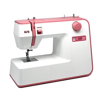 ALFA - Máquina de Coser, Style 20, Rosa, 10 Puntadas, 30 x 19 x 41 Cm, Accesorios Incluidos
