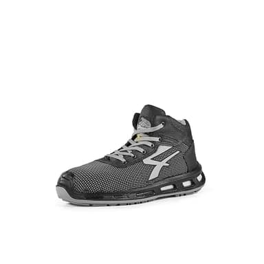 U-Power Red Lion Stego, Safety Shoes,Zapatos de Seguridad, Altos, Ligeros y Flexibles, Antiperforación, Antipinchazos, con Inserto Infinergy, con Puntera de Aluminio - Grey 42