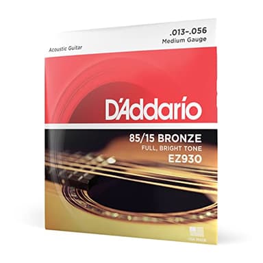 D'Addario Cuerdas Guitarra Acustica, Cuerdas de Guitarra, Cuerdas de Guitarra Acustica, EZ930 - Juego de cuerdas para guitarra acústica de bronce, Medio, 013' - 056'