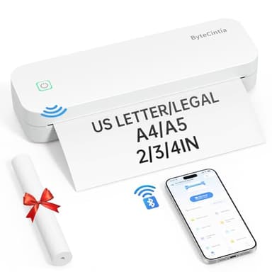 ByteCintia A4 Impresora portátil térmica, Impresora de Papel A4 Bluetooth para Oficina Móvil, Compatible con teléfonos Android e iOS y computadoras portátiles,