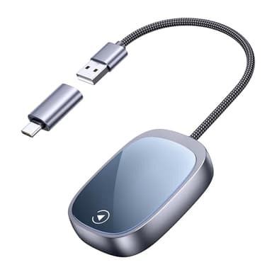 kacylzom Adaptador Inalámbrico Android Auto/CarPlay 2 en 1- Adaptador Carplay Inalambrico USB C/A, Comandos de Voz, Conexión Instantánea Compatible con iPhone 6+(iOS 10+) y Android 11+