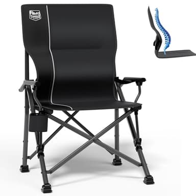 TIMBER RIDGE Silla de Acampada Plegable Ergonómica con Bolsa de Transporte Posavasos para Exteriores Resistente Soporte 150 kg