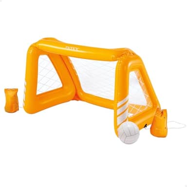 Intex Portería Hinchable acuática, 124x84x76 cm, Incluye balón Hinchable, 2 Bolsas estabilizadoras, Vinilo Resistente, Uso Exterior, Juego Piscina para niños +6 años, Parche de reparación (58507)