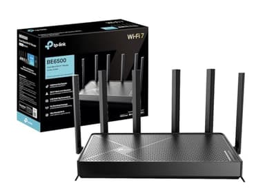 TP-Link Archer BE400 - Router WiFi 7 Doble Banda 6500Mbps, 2.5G WAN/LAN, Cobertura Maxima 6 Antenas Externas con Tecnología MLO, EasyMesh, Beamforming, Control App
