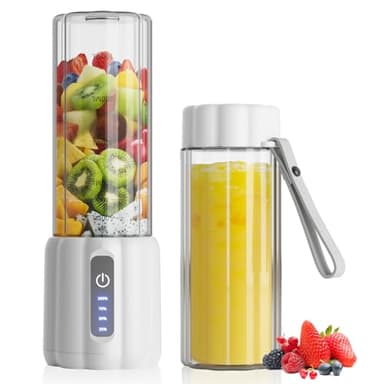 COKUNST Batidora Portátil, Mini Licuadoras para Zumos y Batidos, 22000 RPM Trituradora de Alimentos con 6 Cuchillas, Batidora de Pie de 500 ml con Tapa de Viaje para Cocina, Gimnasio, Oficina