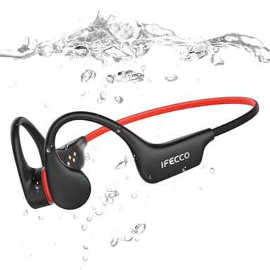 IFECCO Auriculares Natacion Bluetooth 6.0 - IP68 Resistente al Agua Auriculares Conduccion Osea Natacion,Cascos Conduccion Osea con 8G Mp3 para Nadar Correr Ciclismo
