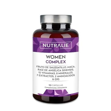 Multivitaminas Mujer Complex - Regula Actividad Hormonal - Complejo Vitamínico + 20 Vitaminas y Minerales - Piel Pelo Huesos - Energía Inmunidad - 90 Cápsulas Nutralie
