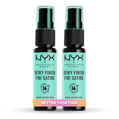 NYX Professional Makeup Spray fijador Makeup Setting Spray, Larga duración, Ligero, Fórmula vegana, Acabado Dewy (hidratado), Pack doble, 60 ml