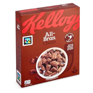 Kellogg's All-Bran Choco Almohadillas de Cereales, de Trigo Integral, 375g