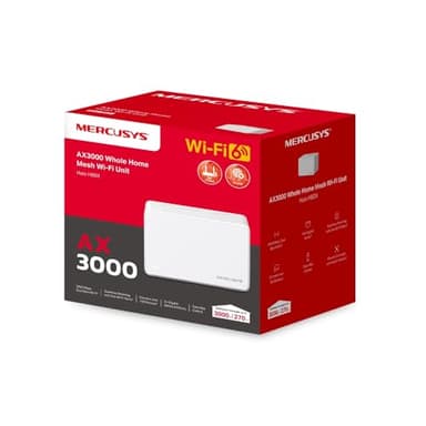 Mercusys Halo H80X (1-Pack) - AX3000 WiFi 6 Mesh, Sistema WiFi de Alta Velocidad hasta 260 m², 1 Unidad, Roaming Inteligente, Control Parental, Compatible con Alexa, Ideal para Hogares Grandes