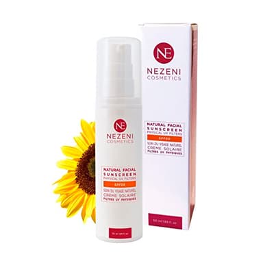 Protector Solar FLUIDO SPF50 Filtros FISICOS Minerales 100% Naturales Rápida Absorción SIN CONSERVANTES Todo Tipo Pieles, Sensibles, Acnéicas, Bebés y Niños - NEZENI COSMETICS