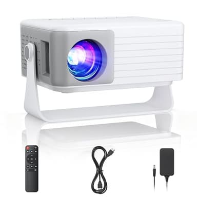 Mini Proyector Portátil con Tripode, AKIYO O1 Proyector 2025 Upgraded 15000 Lumens 1080P Soporte, 50% Zoom, ±50° Keystone, Projector Portable Compatible con Movil/Teléfono/PC/PS5/TV Stick/HDMI