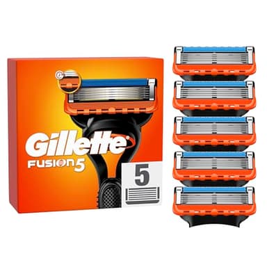 Gillette Fusion 5 Cuchillas de Afeitar Hombre, Paquete de 5 Cuchillas de Recambio (el embalaje puede variar)