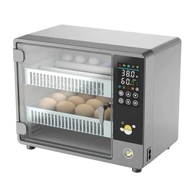 Incubadora Automática de Huevos 26 Huevos, Incubadora de Huevos Automática con Pantalla Táctil a Color, Rotación Automática de Huevos, Control de Temperatura, Humidificación Atomizada, Candelabro de