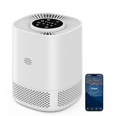 Purificador de Aire con Filtro HEPA H13, Puede Filtrar el 99,97% de Polvo y Humo, Área de Cobertura de Hasta 110 m², Modo de Suspensión de 20 dB, Tres Velocidades de Viento Adecuadas para Hogares