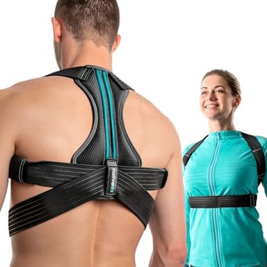 NativoDex Corrector de Postura Espalda Hombre y Mujer – Ajustable, Transpirable, Acolchado Axila, Férula Acero, Discreto Bajo la Ropa – Espalda Recta