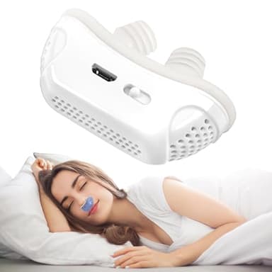 GAOXIAO CPAP Maquina Apnea del Sueño Portatil, Dispositivo Antironquidos Transpirable para Hombres y Mujeres Solución Eficaz para Dejar de Roncar Mejora la Calidad del Sueño White