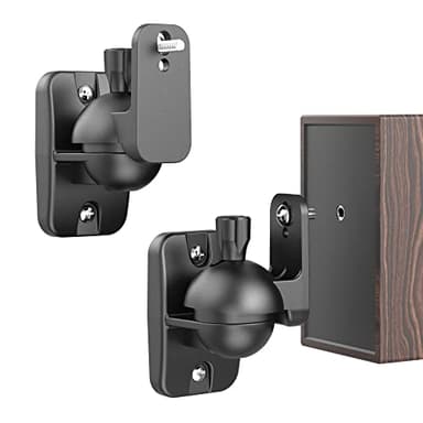 Cozycase Soporte de Pared para Altavoces - 2 Piezas Rotación + Inclinación Adjustable Soporte Altavoces Pared, soporta hasta 3.5kg, Resistente Soporte Altavoz Pared con Accesorios