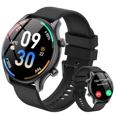 vamout Reloj Inteligente Hombre Mujer,1.39" HD Smartwatch Hombre Mujer con Llamadas y Voz de Al, Notificaciones, Smart Watch con Pulsómetro/SpO2/Monitor de Sueño,115+ Modos Deportes, IP68 Impermeable