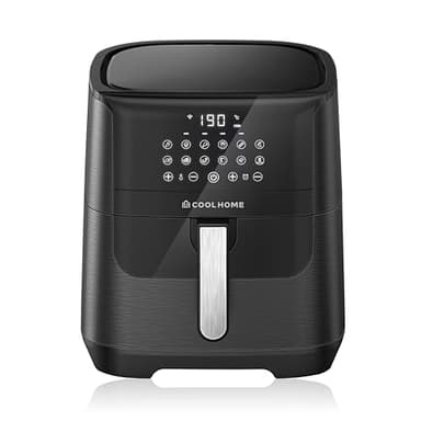 CoolHome AF23 Airfryer XXL Deluxe - 6,5 Litros - Freidora de aire caliente con revestimiento de cerámica - negro