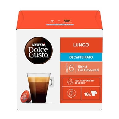 NESCAFÉ Dolce Gusto Lungo Descafeinado - Cápsulas de Café, 48 Cápsulas (3 x 16) - Originales para cafeteras Dolce Gusto