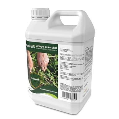 CULTIVERS Vinagre de Alcohol 5 L. Herbicida 100% Natural. Elimina las malas hierbas. Limpiador de Sistemas de Riego. Fungicida y Bactericida Natural Regulador de pH