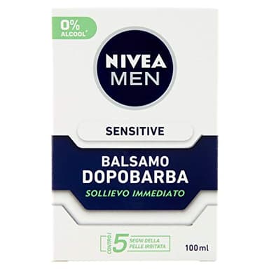 NIVEA MEN Sensitive Bálsamo para después del afeitado Extra suave en paquete de 100 ml, para after shave hombre con extracto de manzanilla y vitamina E, bálsamo para barba para pieles sensibles