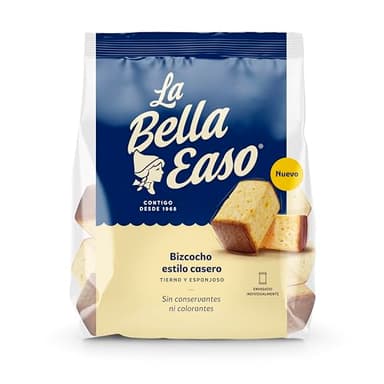 La Bella Easo – Bizcocho Clásico a Trozos, envasado individualmente para mayor frescura. 280 g. Sin colorantes ni conservantes