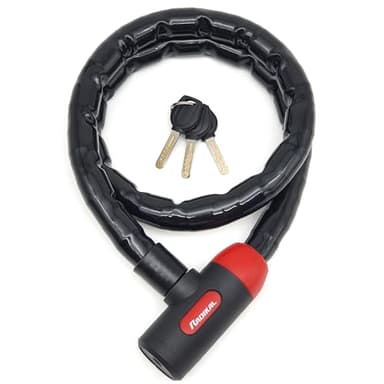 RADIKAL RK520 Candado Pitón Antirrobo Moto, Cable Acero Articulado Blindado, 120cm, Flexible, Cerradura Seguridad, Cadena Pitón Antirobo Universal para Motocicleta, Scooter, Bicicleta Eléctrica