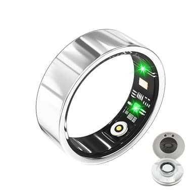 LONGLU Anillo inteligente para hombres y mujeres, anillo de seguimiento de fitness con frecuencia cardíaca, presión arterial, oxígeno en sangre, sueño, deporte, IP68 impermeable, rastreador de salud