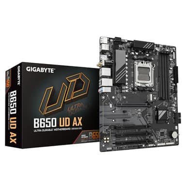 GIGABYTE B650 UD AX Placa Base - Compatible con CPUs AMD Ryzen Serie 9000, VRM de 6+2+2 Fases, hasta 7600MHz DDR5 (OC), 1x PCIe 5.0 + 2X PCIe 4.0 M.2, LAN GbE, Wi-Fi 6, USB 3.2 Gen 2