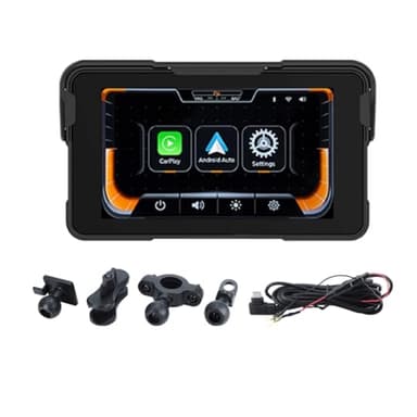 BOFRHME Pantalla de Navegación Digital Portátil para Motocicleta con CarPlay Moto Android Auto de 5.0 Pulgadas y Navegación Inalámbrica para Motocicleta.