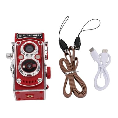 KELFEEAO Cámara Digital Retro, 24M 2.7K Auofocus Cámara Vintage Estilo TLR Apuntar y Disparar Cámara de con Enfoque automático Compacta y portátil para Viajes Grabación Diaria (Roja)
