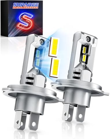 SUPAREE Bombilla LED H4 Coche,H4 LED Bulb H4 LED Canbus Lámparas H4 HB2 9003 Luces LED Alta y Baja 12V 6500K 14000LM IP68 1 Par