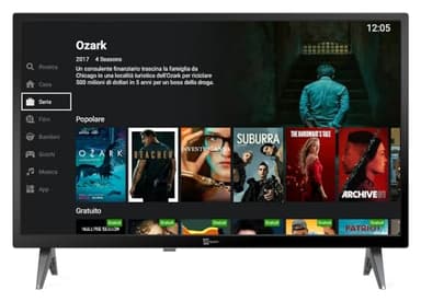 Tele System Smart TV 24 Pulgadas Android AOSP LX2 A11, 12/220 V, TV Pause (USB), Digital Terrestre DVB-T2 y Satélite, numeración de Canales Tivùsat LCN, Modo Hotel