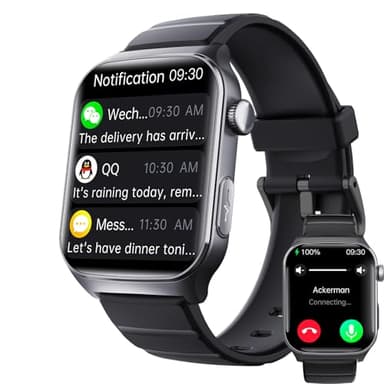 findtime - Reloj inteligente para personas mayores con detección de caída y llamada de emergencia para la autonomía y la serenidad, Negro , correa
