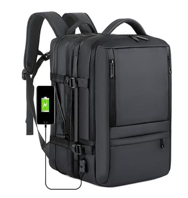 ALTOS OFFICE AND HOME. Mochila expandible y de transporte, extragrande de 45 litros aprobada por aerolíneas TSA, piel sintética, múltiples compartimentos, para portátiles de hasta 17 pulgadas,