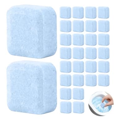 30 Piezas Bloques de limpieza para Inodoros, Pastilla para Cisterna, Pastillas Potentes Contra Cal y Suciedad, Limpieza Cisterna WC, Compatible para Nodoros Urinarios, Inodoros