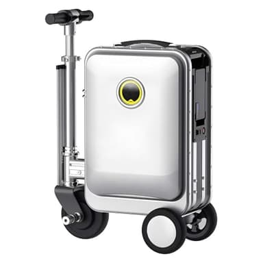 aallwwsso Maleta Eléctrica con Ruedas, Tipo Scooter Eléctrico para Adultos De 20 Pulgadas, Equipada con Una Batería Desmontable De 93,6 WH Y con Una Capacidad De Carga De 130 Kg para Viajar. Silver