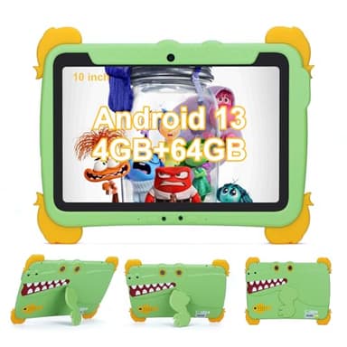 C idea Kids Tablet,10.1 Pulgadas Tablet para Niños con Android 13,Niños Tablet 4GB RAM 64GB ROM (1TB TF),1280 * 800 FHD Pantalla Grande Tablet,6000mAh Batería,Soporte 5G/2.4G WiFi(Verde)