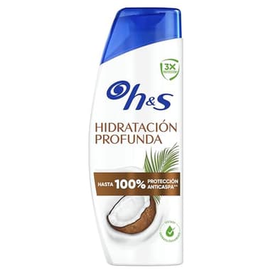 H&S Hidratación Profunda Champú Anticaspa 300ml, Contra Caspa, Aceite, Picor desde Primer Lavado, 100% Protección Anticaspa, Cuero Cabelludo Pelo Seco