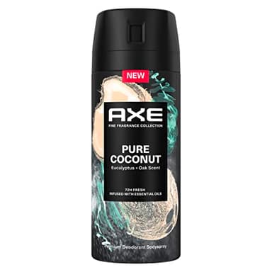 Axe Desodorante Aerosol 72h Pure Coconut para Hombre Fragancia Eucalipto y Róble 150ml
