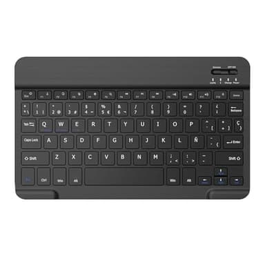 COEZFE Teclado Inalámbrico Bluetooth, 10” Teclado Universal Recargable para Tablets, Pequeño Teclado Inalámbrico para iPad/Samsung/Xiaomi/Honor/Huawei Tablet, QWERTY Español Ñ, Negro
