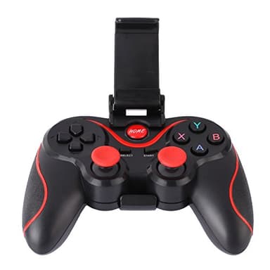 Amazingdeal365 - Mando para videojuegos con joysticks inalámbrico por Blueetooth con soporte ajustable para teléfonos Smartphones Android, tabletas, ordenadores, televisores Smart TV y con cajas de TV