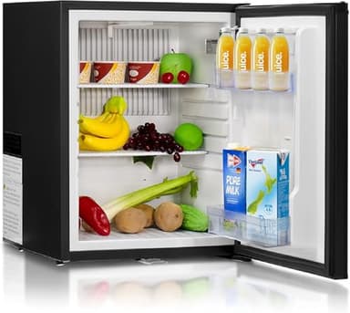 SMETA Mini Frigorífico 53L, Nevera para Furgoneta Camper, Caravana, 12V 220V, Frigoríficos Pequeños, Nevera Mini Bar con Cerradura para Van, RV, Camión, Yate, Viaje Silencioso, Negro