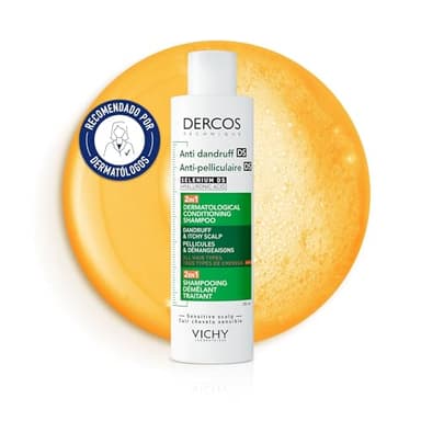 Vichy, Dercos DS Champú Acondicionador Anticaspa 2en1, Elimina la Caspa, Efecto Antirrecaída 6 Semanas, Con Selenio DS y Ácido Hialurónico, Para Todo Tipo de Cabello