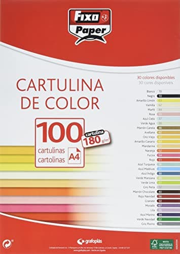 Fixo Paper 11110470 - Pack de 100 – Cartulina blanca A4, 180g